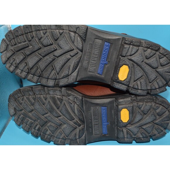 Wolverine Tacoma Steel Toe Work Boots Men’s Sz 10.5 W DuraShocks Brown Leather - Picture 6 of 7